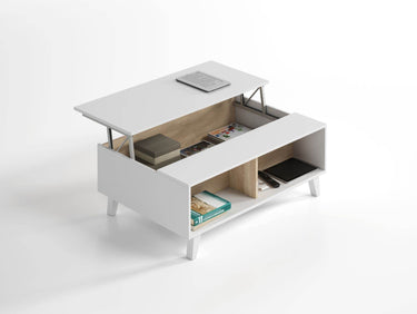Elegant Toris Oak and White Lift-Top Coffee Table for Modern Living Spaces - UK Luxury Furniture